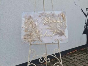 Acryl Schild - Willkommen zu unserer Hochzeit 3D